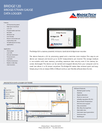 Thumbnail of document Data Sheet - Bridge120 Bridge/Strain Gauge Data Logger